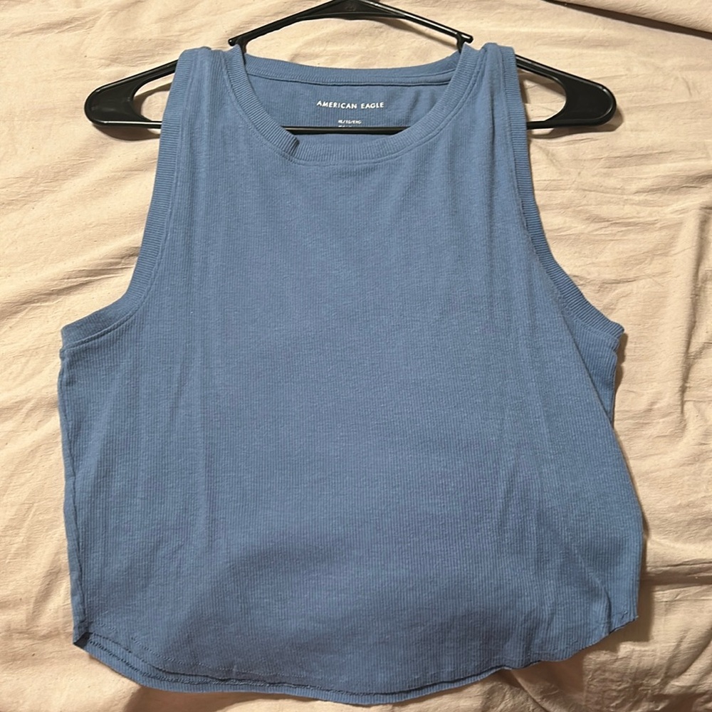 Ribbed blue tank. Worn once. Xl American Eagle women’s